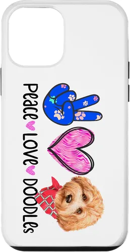 Vista 12 de Funda de regalo para iPhone 15 Peace Love Doodles Goldendoodle Dog Golden Labradoodle
