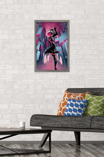 Vista 2 de Trends International Marvel Comics Ghost Spider Venom - Póster de pared de Spider-Gwen #24, 22.4 pulgadas de largo x 14.7 W, versión enmarcada