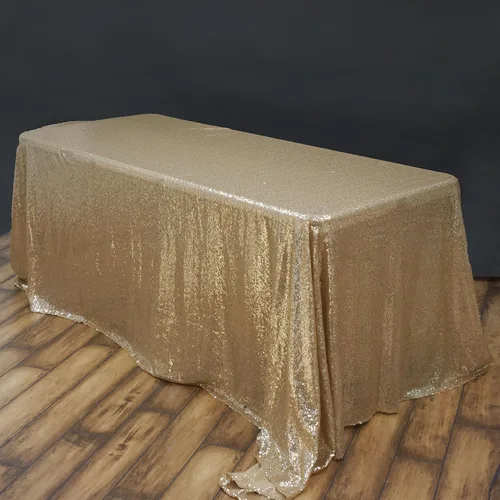 Vista 18 de Tableclothsfactory Luxury Collection Duchess - Mantel rectangular de lentejuelas, 60 x 126 pulgadas, color plateado
