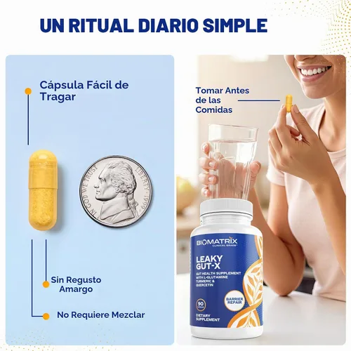 Vista 7 de BioMatrix Suplemento de reparación intestinal con fugas, glutamina, soporte