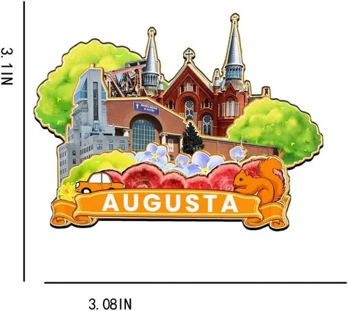 Vista 3 de Augusta Georgia - Imán de madera para nevera, diseño 3D, recuerdos coleccionables, decoración hecha a mano, 2651