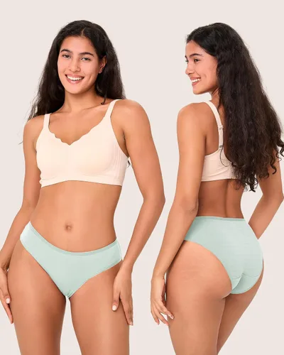 Vista 2 de BAMBOO COOL Ropa interior transpirable de malla de bambú para mujer, bragas de absorción de humedad, suaves y ligeras