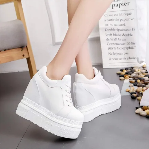 Vista 4 de ACE SHOCK - Zapato deportivo de moda para mujer, con tacón alto de plataforma oculta. Zapatos para caminar, novias, zapatos de boda