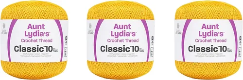 Vista 27 de Aunt Lydia Classic Crochet - Paquete de 3 unidades de 350y/1,049.9 ft - Blanco Antiguo