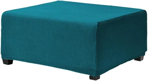Vista 9 de Fundas otomanas elásticas de jacquard suave, fundas otomanas rectangulares de almacenamiento para reposapiés, protector de muebles de sala de estar
