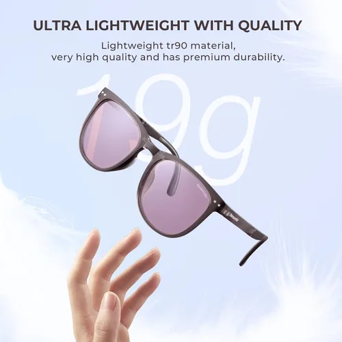 Vista 5 de BENEUNDER Gafas de sol plegables para hombres y mujeres, marco de acetato, protección UV400 polarizada