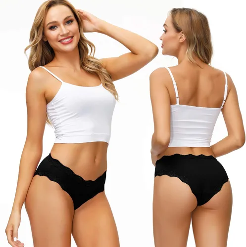 Vista 3 de LYYTHAVON bragas de algodón transpirables, ropa interior para mujeres, 5unidades