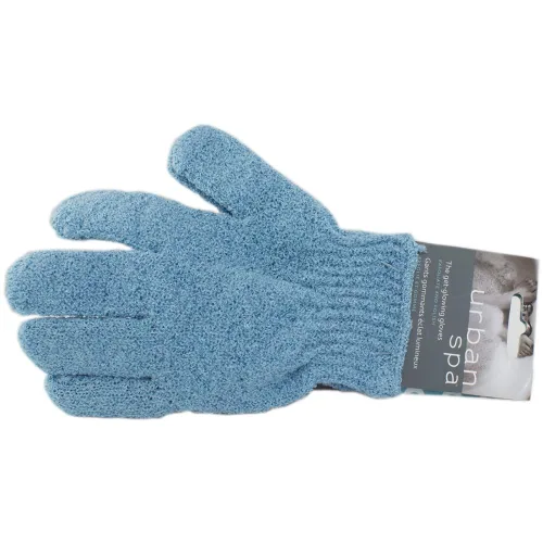 Vista 2 de Guantes exfoliantes Urban Spa para la ducha, baño, exfoliante y limpiador