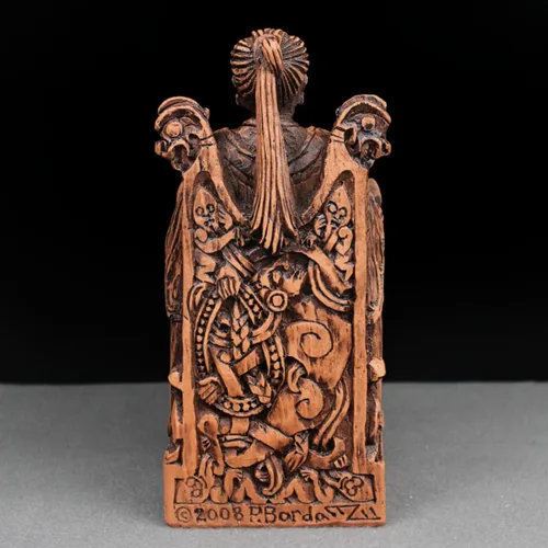 Vista 6 de Dryad Design Estatua de Freya Diosa nórdica del amor, guerra, magia y gatos, 7 3/4 pulgadas, decoración pagana vikinga para el hogar