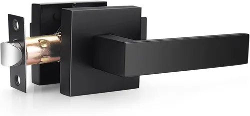 Vista 36 de Probrico Palanca de Paso Interior Negro Mate, Manija de Puerta de Pasillo y Armario sin Llave de Servicio Pesado, Herrajes de Interior Resistentes