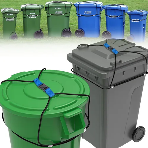 Vista 10 de 2 cerraduras de tapa para botes de basura para animales, cordón elástico para mantener al oso/mapache/perro fuera de la basura 2