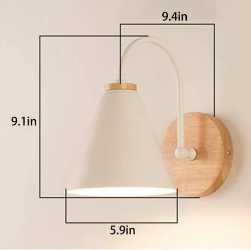 Vista 2 de ZUMAHA Aplique de pared nórdico lámpara de pared tricolor luz hogar luces de pared hierro madera múltiples espacio universal simple moderno sala