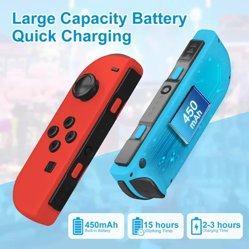 Vista 5 de MINSWC Controller For Nintendo Switch,Upgraded Switch Controller,Support Wake-up and Screenshot,RedBlue