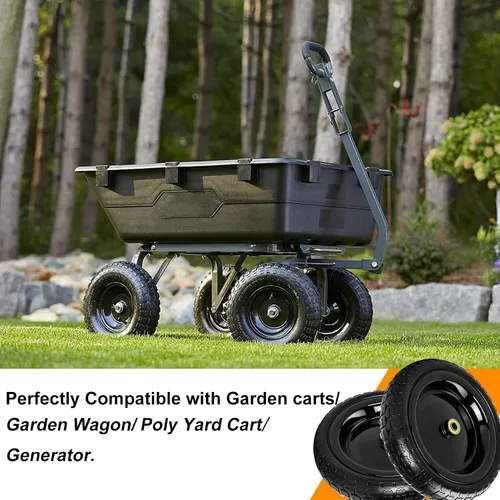 Vista 7 de Reemplazo de ruedas planas de 13" para neumáticos de carrito de jardín GOR Negro