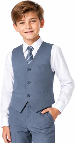 Vista 4 de Trajes para niños para portador de anillos de boda formal, traje de beige (4 piezas)