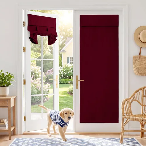 Vista 42 de RYB HOME 2 paneles 100% opacos para puerta de aula, 8 pulgadas de ancho x 36 pulgadas de largo, color beige biscotti, sin taladro, para ventana