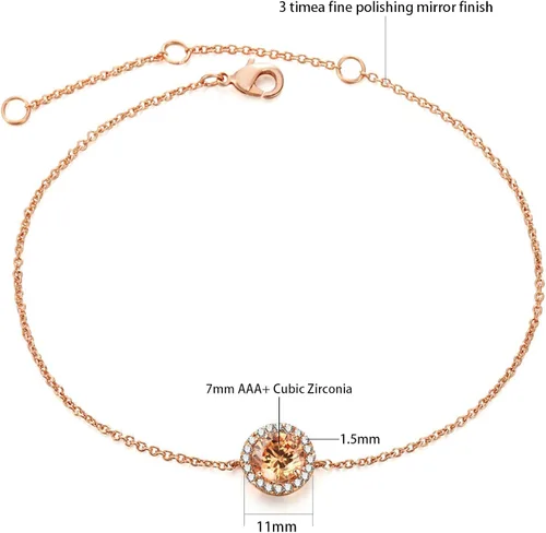 Vista 3 de TENGTENGFIT Cubic Zirconia Halo Pendant Necklace Bracelet and Stud Earrings Jewelry Set Birthday Anniversary Mothers Day Party Prom Christmas
