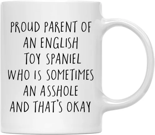 Vista 111 de Andaz Press Funny Dog - Taza de café de 11 onzas, regalo de broma, orgulloso padre de un afenpinscher que es a veces un gilipollas y eso está bien