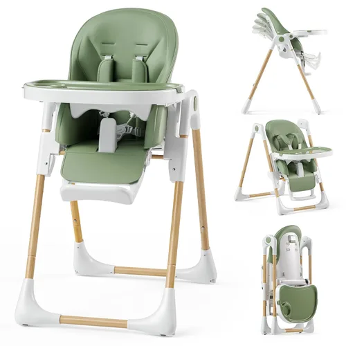 Vista 11 de Trona convertible Kinder King para bebés y niños pequeños, trona ajustable para bebés con bandeja doble extraíble, diseño compacto y plegable