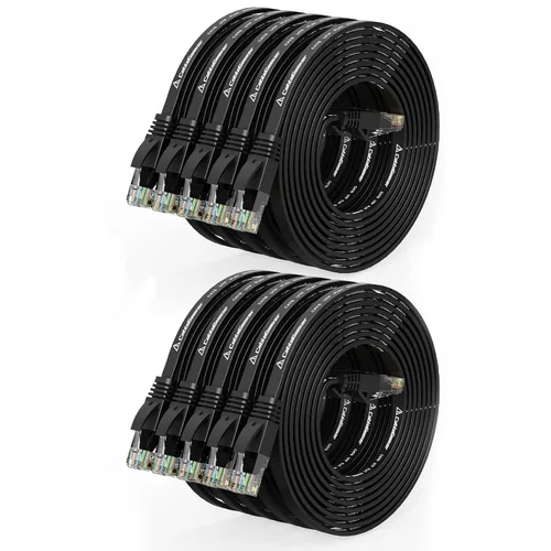 Vista 11 de Cable Ethernet Cat 6 de 1 pie (paquete de 10) (a un precio Cat5e pero mayor ancho de banda) Cables de red planos de Internet - Cable de conexión