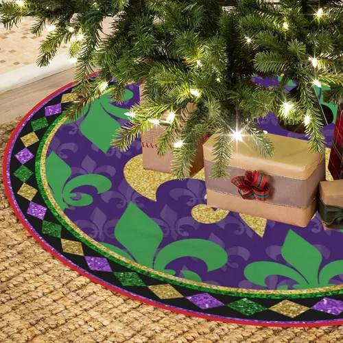 Vista 10 de Falda de árbol de Pascua, huevos de conejo de Pascua, falda de árbol de Navidad, tapete para fiestas de vacaciones, decoración de interiores
