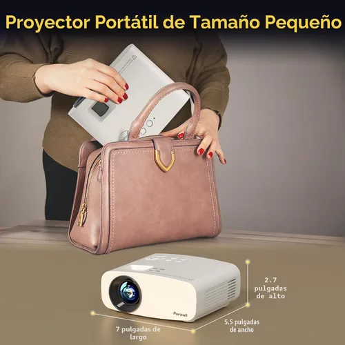 Vista 7 de Proyector con WiFi y Bluetooth, pericat 4K compatible con proyector nativo
