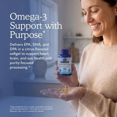 Vista 2 de Garden of Life Aceite de pescado omega avanzado formulado por el Dr. - Limón, 1,290 mg de EPA, DHA + DPA en forma de triglicéridos, suplemento Omega