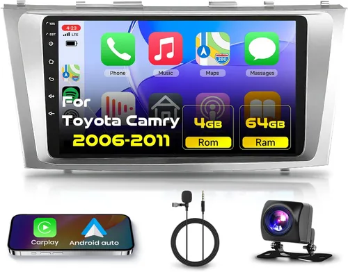 Vista 12 de Radio de coche 5GHz-WiFi 2G+64G para Toyota Camry 2006 2007 2008 2009 2010 2011 con CarPlay Android Auto, 9 pulgadas pantalla táctil Android 15