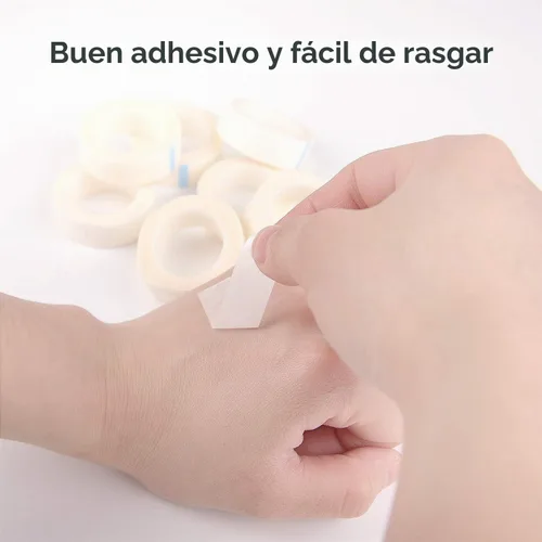 Vista 5 de TUPARKA 8 rollos de cinta de pestañas blanca, cintas adhesivas para pestañas, cinta de pestañas para suministro de extensiones de pestañas, 9M cada
