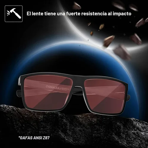 Vista 5 de MAXJULI Lentes de bloqueo de luz azul XL para hombres grandes, computadora/juegos/TV/teléfonos 8108 Negro/Fl-41 Rosa