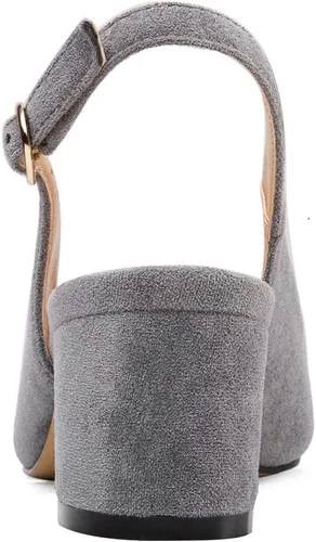 Vista 4 de Mettesally Tacón de bloque Slingback bombas para mujer 2 pulgadas tacón bajo cómodo