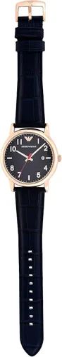 Vista 4 de Emporio Armani Reloj de cuero de tres manecillas para hombre