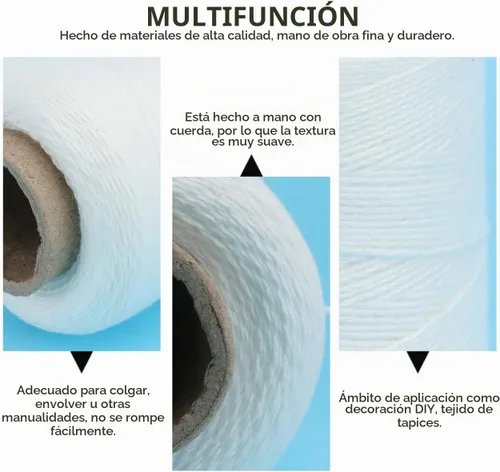 Vista 5 de Cabilock - Cuerda para atar salchichas, funda fina de algodón para panaderos, cuerda de algodón fino, apta para alimentos, 1,640.4 ft, 0.03 in