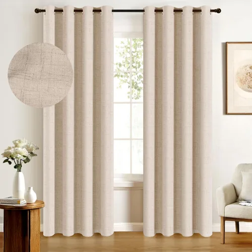 Vista 22 de Cortinas 100% Blackout Shield para puerta corrediza, cortinas extra anchas de 108 pulgadas de largo, cortinas con ojales para puerta de patio, 50