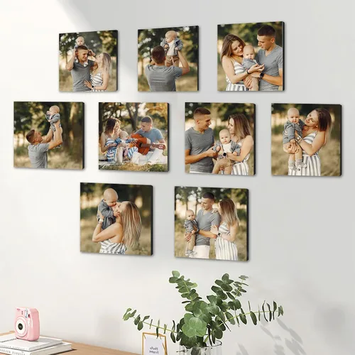 Vista 6 de Azulejos de fotos personalizados, marcos de fotos personalizados para pegar en la pared, marcos de fotos, collage de decoración de pared, imagen