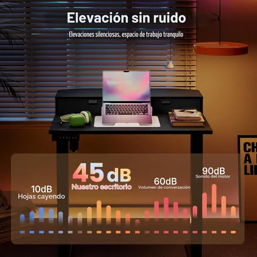 Vista 9 de HUANUO - Escritorio eléctrico de pie de 32 x 21 pulgadas con 2 cajones, compatible con montaje con abrazadera en C, escritorio de computadora