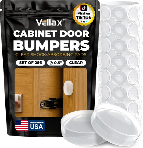 Vista 14 de 128 almohadillas protectoras de silicona transparente – Topes autoadhesivos reductores de sonido con diseño de cúpula plana para puertas