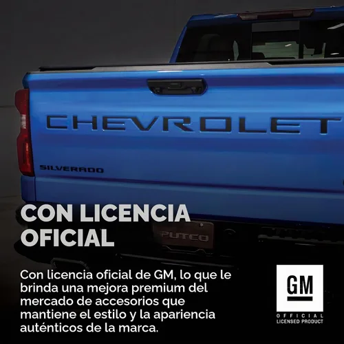 Vista 7 de Kit de letras para puerta trasera Putco Chevrolet - Acero inoxidable - Letras cortadas - Compatible con Chevy Silverado 2019-2026