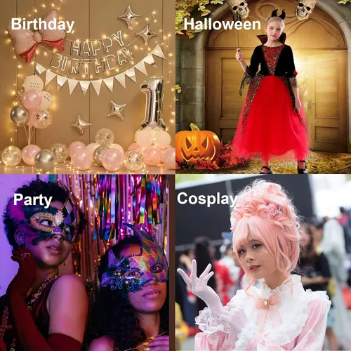 Vista 7 de BuLuBuLu Red Queen Costume Scepter Wands Rhinestone Festival Fairy Wand Women's Day Magic Wands for Kids Adults (Red)