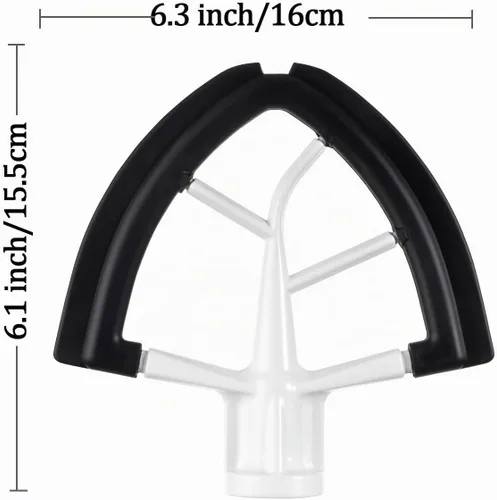 Vista 3 de Batidor de borde flexible para accesorio mezclador Kitchenaid, accesorios de ayuda de cocina para batidora, se adapta a cuencos mezcladores