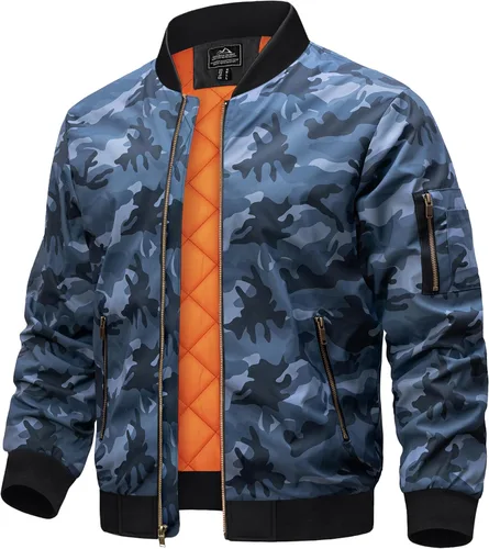 Vista 16 de TACVASEN - Chaquetas de hombre. Chaqueta bomber de otoño e invierno, acolchada, con cremallera completa, cálida, de estilo casual