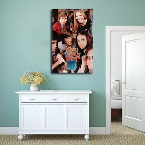 Vista 4 de Póster en lienzo con texto en inglés "That '70s Show Sitcom 11", pinturas para decoración de sala de estar, dormitorio, estilo sin marco, estilo sin