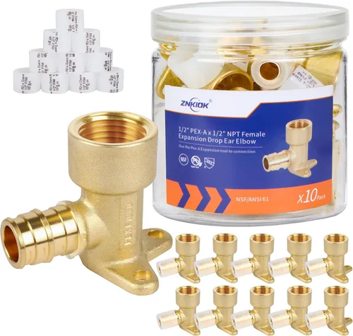 Vista 9 de (Znkiok 10 unidades) Accesorios de expansión Pex A de 1/2 pulgada, adaptador hembra Pex-A-1/2 "NPT, larga vida útil, latón sin plomo, NSF, UPC, ASTM