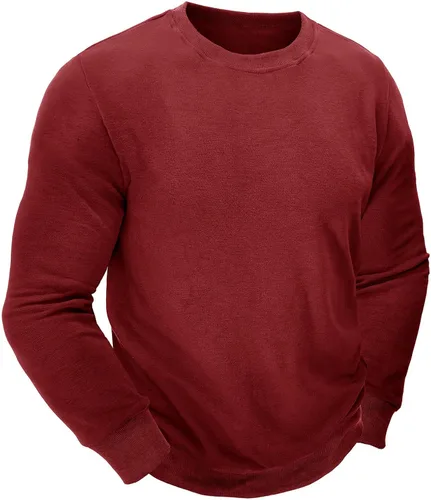 Vista 3 de Camiseta gruesa para hombre, camiseta de entrenamiento muscular, cuello redondo, manga larga, para gimnasio, ajuste atlético, ligera, sin botones