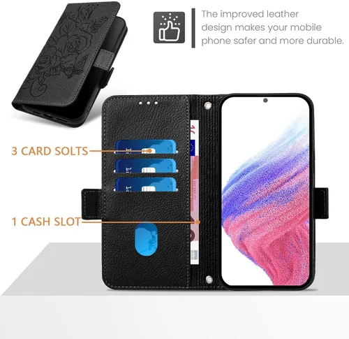 Vista 4 de Funda compatible con Sony Xperia 1 VI, compatible con Sony Xperia 1 VI 5G 2024 ranuras para tarjetas, cierre magnético, funda con función atril