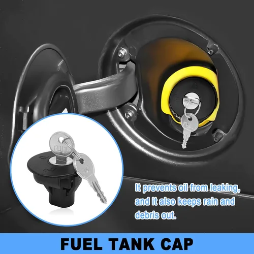 Vista 7 de Tapa de gasolina Bloqueo y llaves de tapa de depósito de combustible compatibles con Taurus Edge Mustang Expedition Fusion F150 Escape Focus MKT MKZ