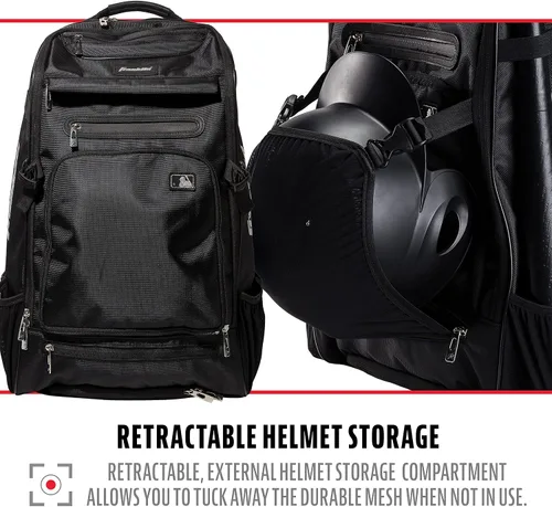 Vista 6 de Franklin Sports Mochilas para béisbol y sóftbol + MLB + USA Softball - Bolsas de equipo para béisbol + sóftbol rápido - Mochilas para bates