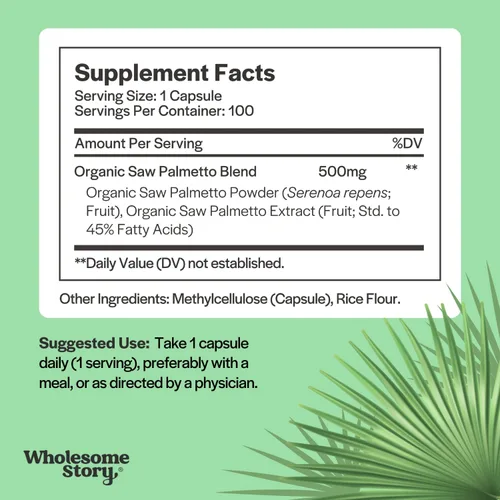 Vista 3 de Saw Palmetto para hombres y mujeres Extracto de palma enana americana y mezcla de polvo Equilibrio hormonal, salud urinaria y apoyo
