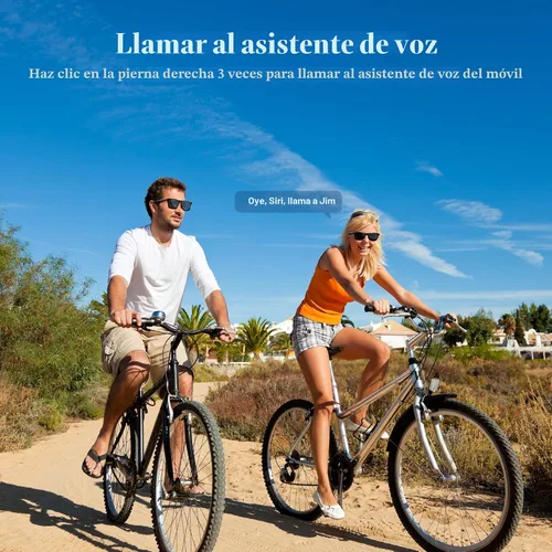 Vista 7 de Blackview Lentes inteligentes, lentes de sol polarizados Bluetooth con altavoz, control de voz, protección UV, lente de luz azul