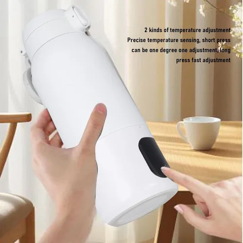 Vista 4 de Hervidor eléctrico de viaje, 16.9 fl oz, IPX6, inalámbrico, mini hervidor eléctrico portátil para agua hirviendo caliente, acero inoxidable 316